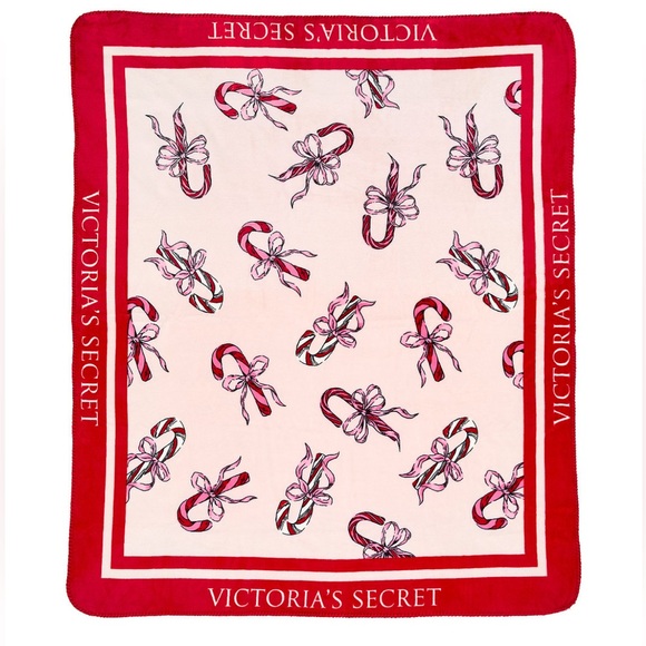 🎀🆕Victoria’s Secret Candy Cane 3-Piece Pajama Set + Tote & Blanket NWT Sz L - Picture 3 of 10